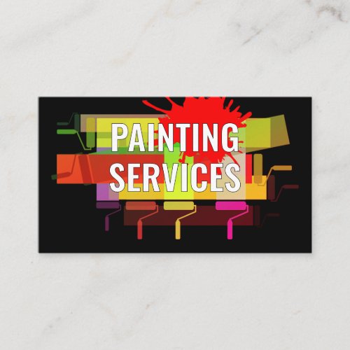 Colorful Paint Brushes Painting Business Card
