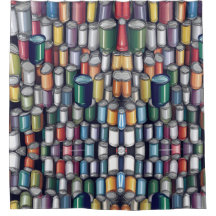 Colorful Paint Can Pattern Shower Curtain
