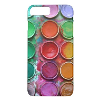Colorful Paint Color Box Palette Pattern Iphone 8 Plus/7 Plus Case by CityHunter at Zazzle