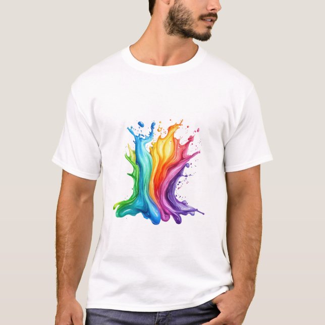Colorful paint Concept Artistic Design T-Shirt (Front)
