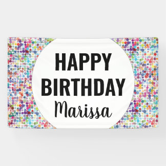 Colorful Paint Dots Custom Birthday Banner