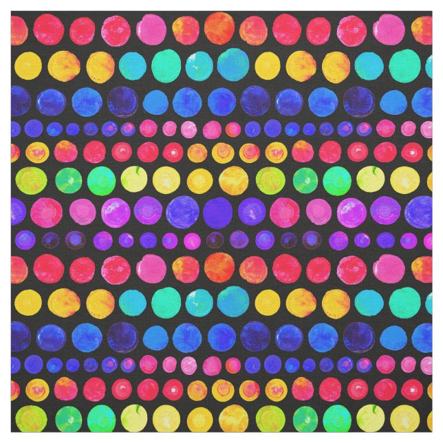 Colorful Paint Dots Pattern Fabric (Swatch)