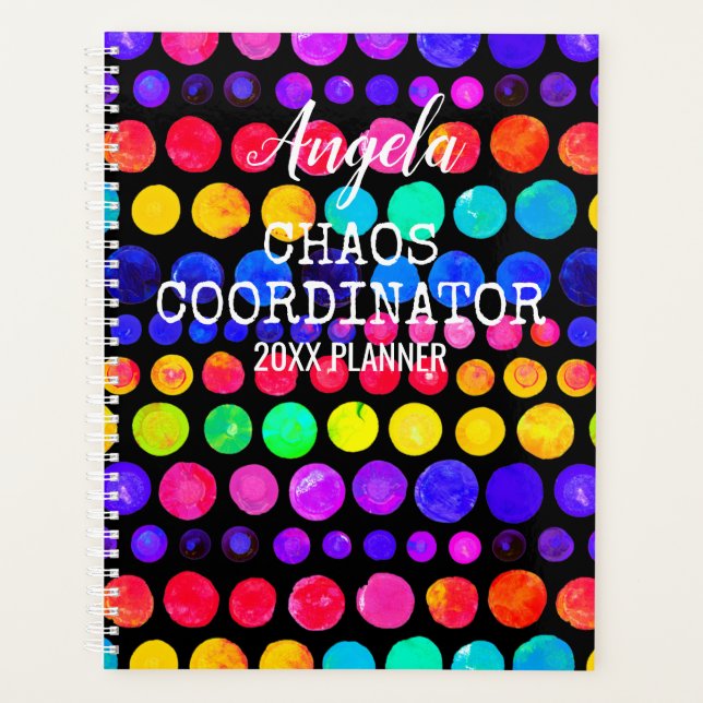 Colorful Paint Dots Pattern Planner (Front)