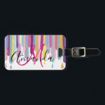 Colorful Paint Dripping Abstract Monogram Luggage Tag<br><div class="desc">Modern Bright Colorful Monogram Mug. Design features of colorful paint dripping toward monogram in the middle. Color of monogram can be modified.</div>