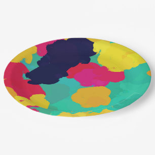 Colorful Paint Fiesta Arts Crafts Birthday Party Paper Plates