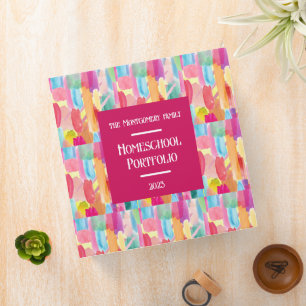 Colorful Paint Homeschool Customized  3 Ring Binde Binder