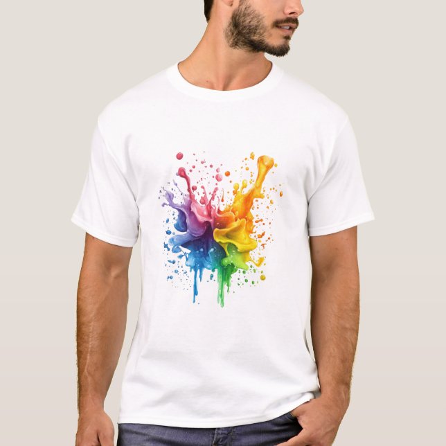 Colorful paint Inspired Gift Design T-Shirt (Front)