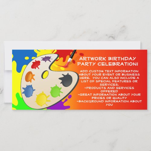 Colorful Paint Palette Art Painting Birthday Party