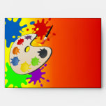 Colorful Paint Palette Art Painting Birthday Party Envelope
