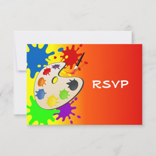 Colorful Paint Palette Art Painting Birthday Party Invitation (Front)