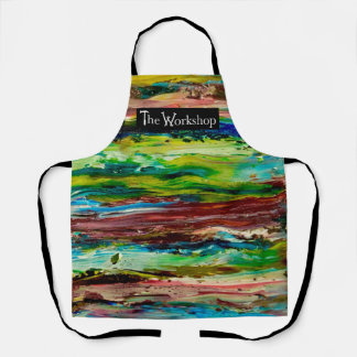 Colorful Paint Palette Art Studio Workshop Apron