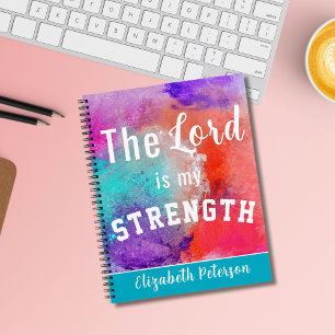 Colorful Paint Psalm 28:7 The Lord is My Strength Notebook