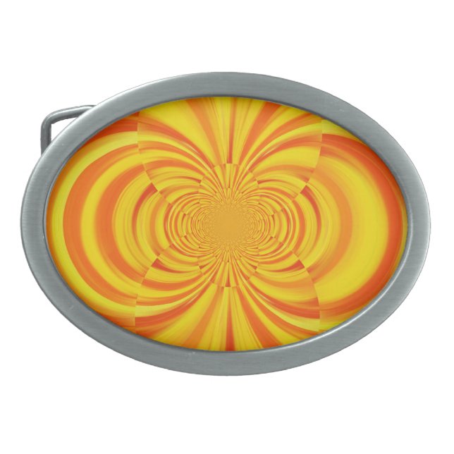 COLORFUL PAINT RAINBOW Abstract Art Belt Buckle (Front)