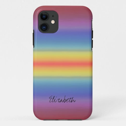 Colorful Paint Rainbow Abstract iPhone 11 Case