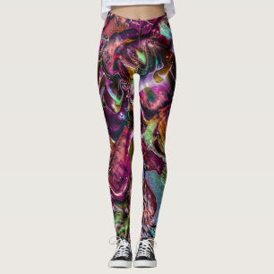 Colorful Paint Splash Abstract Rainbow Leggings