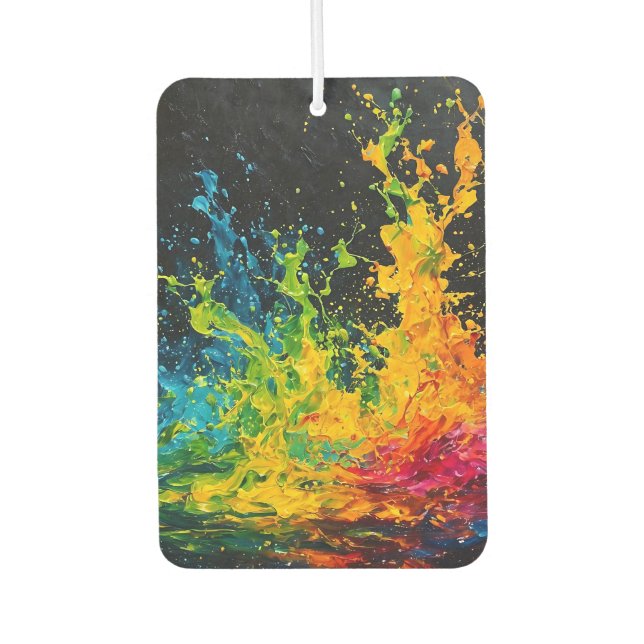 Colorful Paint Splash Air Freshener (Front)
