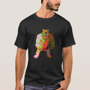 Colorful Paint Splash Angry Dog Pitbull T-Shirt