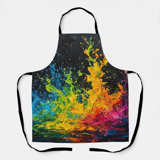 Colorful Paint Splash Apron (Front)
