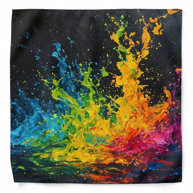 Colorful Paint Splash Bandana (Front)