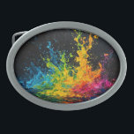 Colorful Paint Splash Belt Buckle<br><div class="desc">Artwork by Brady Arnold</div>