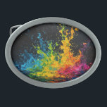 Colorful Paint Splash Belt Buckle<br><div class="desc">Artwork by Brady Arnold</div>