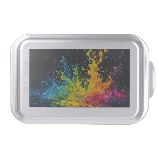 Colorful Paint Splash Cake Pan (Front)