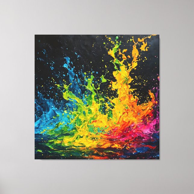 Colorful Paint Splash Canvas Print (Front)