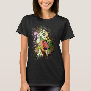 Colorful Paint Splash Cat Banjo Player T-Shirt