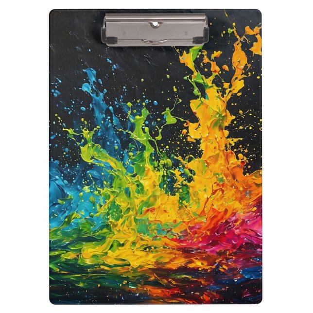 Colorful Paint Splash Clipboard (Front)