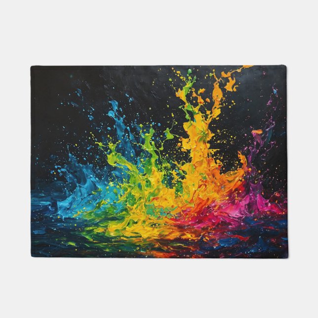 Colorful Paint Splash Doormat (Front)
