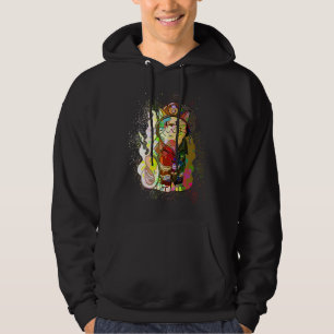 Colorful Paint Splash Fireman Cat Firefighter Hoodie