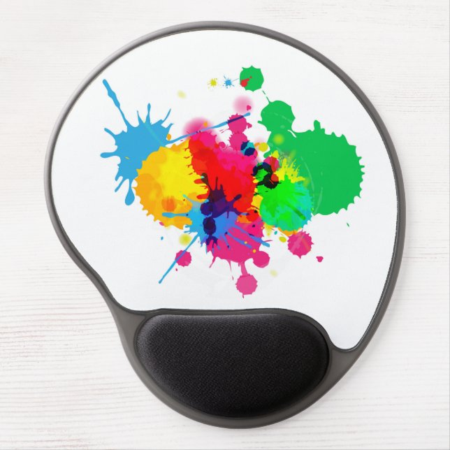 Colorful Paint Splash Gel Mouse Pad (Front)