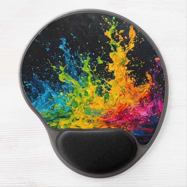 Colorful Paint Splash Gel Mouse Pad (Front)