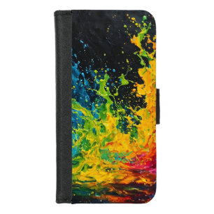 Colorful Paint Splash iPhone 8/7 Wallet Case