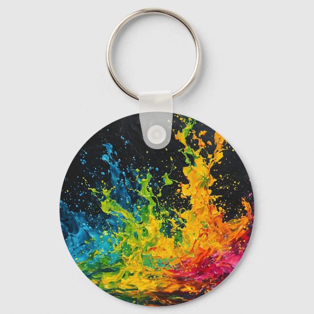 Colorful Paint Splash Keychain (Front)