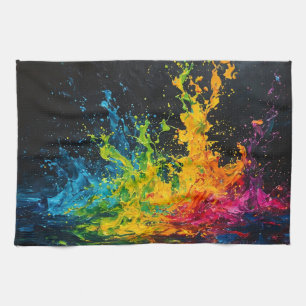 Colorful Paint Splash Kitchen Towel