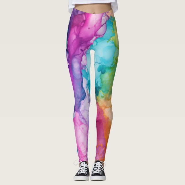Colorful Paint Splash  Leggings (Front)