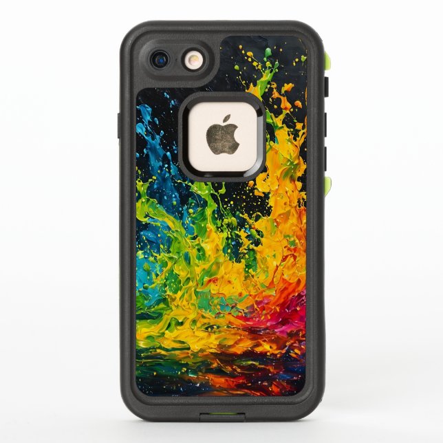 Colorful Paint Splash LifeProof iPhone Case (Back)