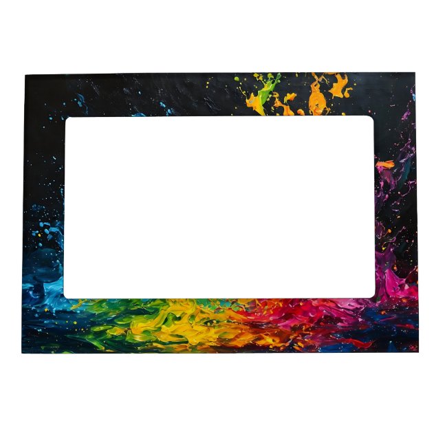 Colorful Paint Splash Magnetic Frame (Front)