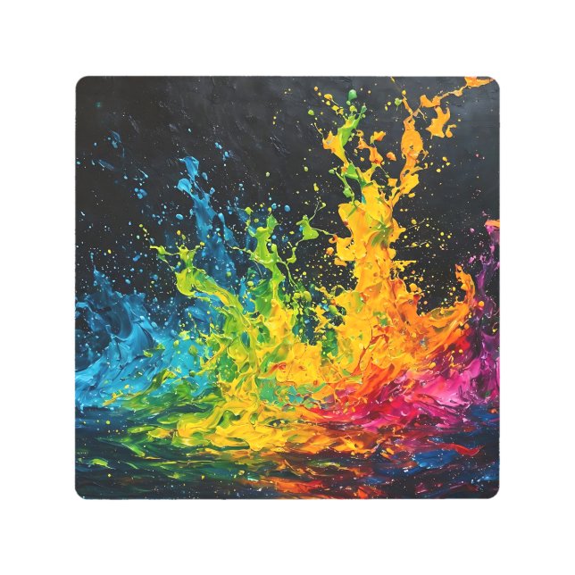 Colorful Paint Splash Metal Print (Front)