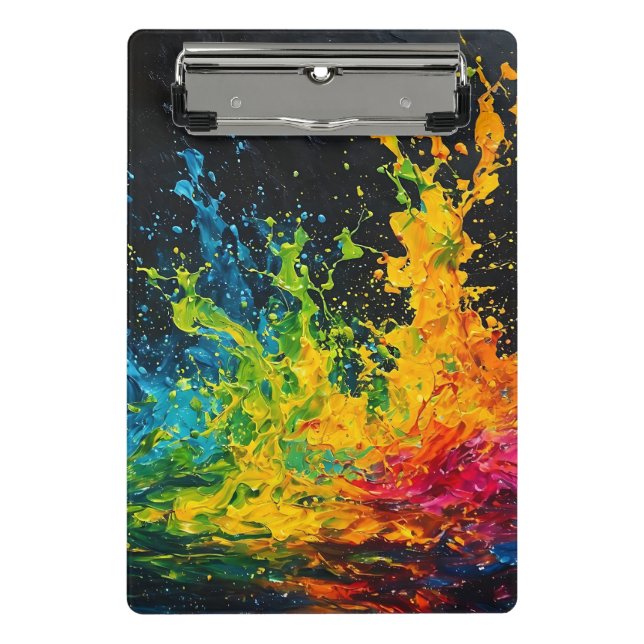 Colorful Paint Splash Mini Clipboard (Front)