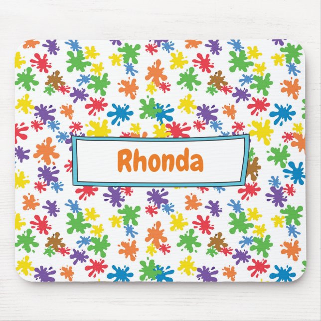 Colorful paint splash mouse pad (Front)