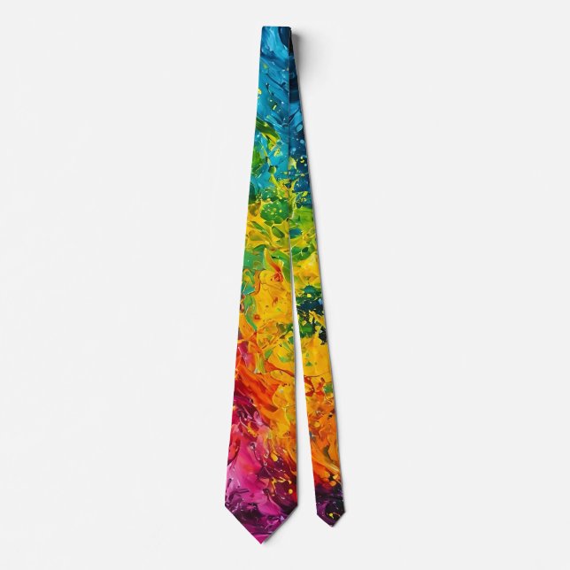 Colorful Paint Splash Neck Tie (Front)