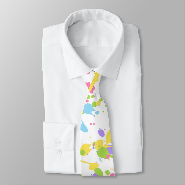 Colorful Paint Splash Necktie (Tied)