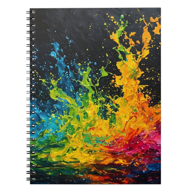 Colorful Paint Splash Notebook (Front)