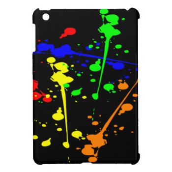 Colorful Paint Splash On Black Ipad Cover Cover For The Ipad Mini by myMegaStore at Zazzle