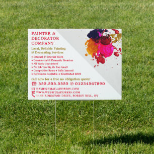 Colorful Paint Splash, Painter & Decorator Advert Sign