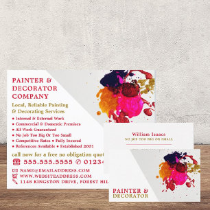 Colorful Paint Splash, Painter & Decorator Business Card