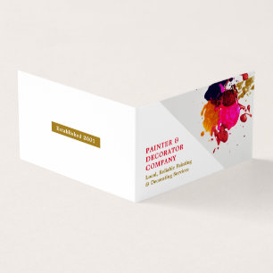 Colorful Paint Splash, Painter & Decorator Photo Business Card