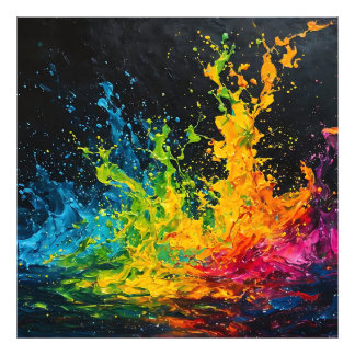 Colorful Paint Splash Photo Print